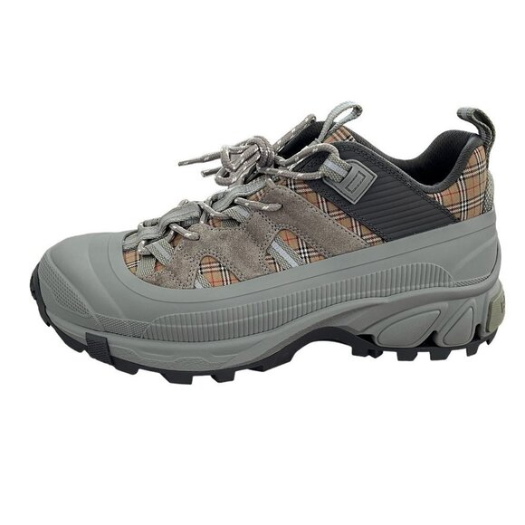 Burberry‎ 8043864 Men\'s Arthur Check Gray Canvas/Suede Sneakers 9 US (42 Eu) main image 7
